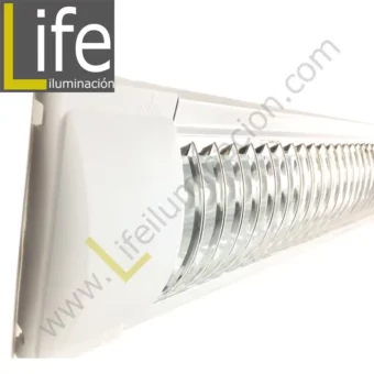 MX228B-Y20X2ET/BL PRISMATICO PLANO C/REJILLA 2X18W BLANCO INC. TUBO