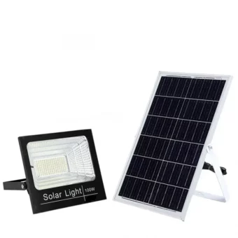 REFLECTOR SOLAR 100W/ BATERIA DE LITIO-FOSFATO / 50 000 HRS/ IP 66 / 80m2 / CONTROL REMOTO INALAMBRICO