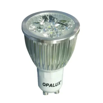 DICROICO LED "OPALUX" 5W (5^1W)250LM  BASE GU10 SOCKET GU10, ANGULO 30° 50X73MM C/LUZ BLANCA FRIA 220-240VAC 60HZ