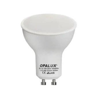 FOCO DICROICO LED 9W GU10 120° LUZ BLANCA "OPALUX" 800LM 6500K 185-264VAC Ø5CM 5.7CM ALTO.CJX100