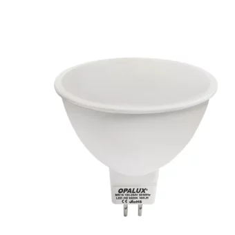 FOCO DICROICO LED 4W MR16 120° LUZ CALIDA "OPALUX" 360LM 3000K 185-264VAC Ø5CM 5.4CM ALTO.CJX100