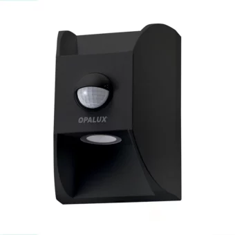 APLIQUE LED PARA PARED INTERIOR Y EXTERIOR "OPALUX" 3000K CON SENSOR DE MOVIMIENTO IP54 140° IP65 20W 2000LM NEGRO