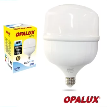 FOCO LED 30W "OPALUX" 100-240V BLANCO 2700LM 7200K E27 180° CJX20