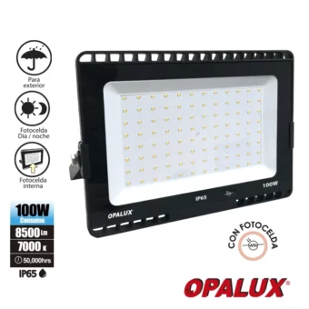 REFLECTOR LED 100W "OPALUX" CON FOTOCELDA 7000K