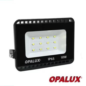 REFLECTOR SLIM 12LED SMD 850LM "OPALUX" 10W 85-265V AC LUZ BLANCA COLOR NEGRO IP-65 12.5X9X2.5CM
