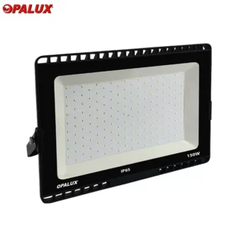 REFLECTOR LED 150W “OPALUX” DELGADO SLIM 12750 LUMENS COLOR NEGRO LUZ BLANCA 6500K IP65 EXTERIORES 50,000HRS 162 LEDS 220-240V