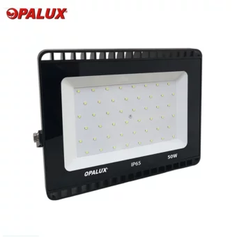 REFLECTOR SLIM 48LED SMD 4250LM "OPALUX" 50W 85-265V AC LUZ BLANCA 7000K COLOR NEGRO IP-65 26X18X2.5CM CJX24