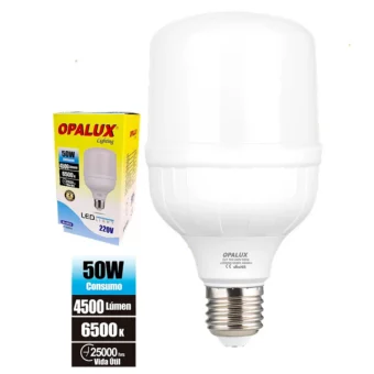 FOCO LED 50W "OPALUX" 100-240V BLANCO 4500LM 6500K E27 240° CJX8