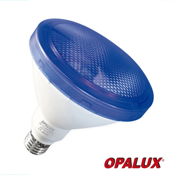 OP-PAR38-BL FOCO PAR38 15W "OPALUX" COLOR AZUL E27 IP65 220V CJX30 - Imagen 1