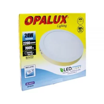 PANEL CIRCULAR 24W "OPALUX" 2200LM PARA TECHO LUZ BLANCA 6500K CJX10