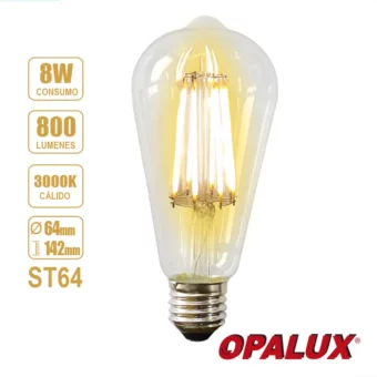 FOCO VINTAGE ST64 8W 3000K 185-265V E27 "OPALUX" CJX100