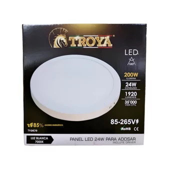 PANEL CIRCULAR 24W "TROYA" 1920LM PARA TECHO LUZ BLANCA 7000K 85-265V, MASTER 10