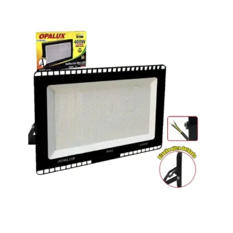 REFLECTOR LED 400W OPALUX 442 LEDS 34000LM 6500K 50,000HRS DELGADO SLIM COLOR NEGRO LUZ BLANCA IP65 EXTERIORES 220-240V