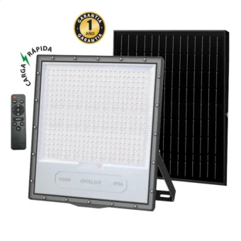 REFLECTOR LED CON PANEL SOLAR 600W "OPALUX" 6500LM, 3000K 4000K 7200K