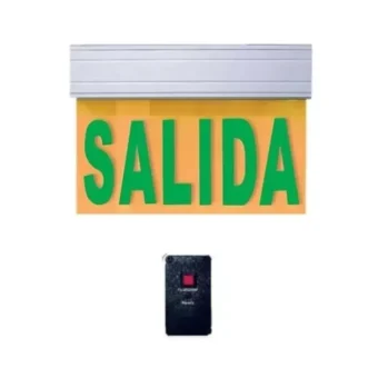 Señal de seguridad LED “Opalux” 35.5x27.5cm iluminada mica “SALIDA” 90 mins 12 leds cumple INDECI incluye accesorios 2 tipo de montaje cuerpo aluminio
