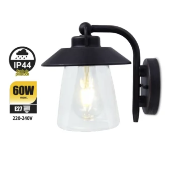 APLIQUE EXTERIOR DE PARED FAROL CATO E27