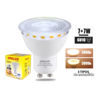 FOCO DICROICO DUO COLOR 6500 + AZUL 7W "OPALUX"