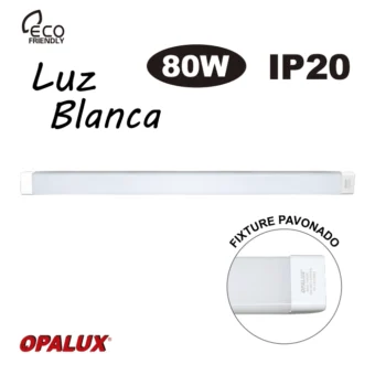 FIXTURE SLIM LED PAVONADO 80W LUZ BLANCA 120 CM 8,800 LM"OPALUX"
