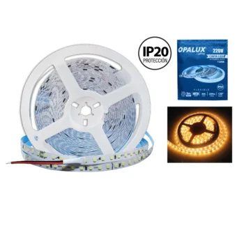 CINTA LED "OPALUX" 220V AC 800LM 3000K 120LEDS 5 METROS IP20  35WATTS, 0.17AMP