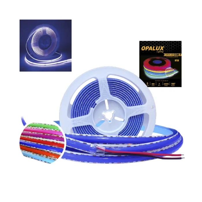 OP-LSCB-AZ CINTA COB "OPALUX" 24V AZUL SM 480L/M IP20 MASTERX50 - Imagen 1