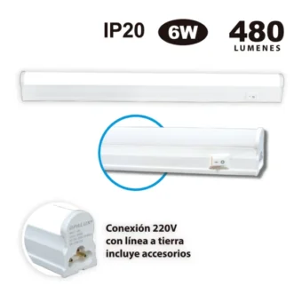 Luminaria tubo led 6w, opalux, op-lt56-cw luminaria tubo led 6w led tube t5 with switch pc+pvc 6w 15000k