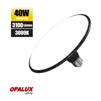 FOCO UFO 40W OPALUX 3100LM 3000K BLACK DESMONTABLE