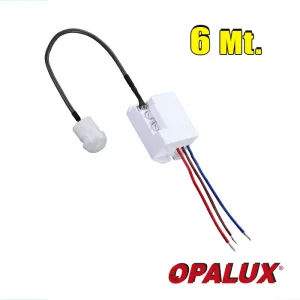 SENSOR DE MOV. MINI "OPALUX" IP65 360° DE 6MTS INFRARROJO 220VAC CJX100